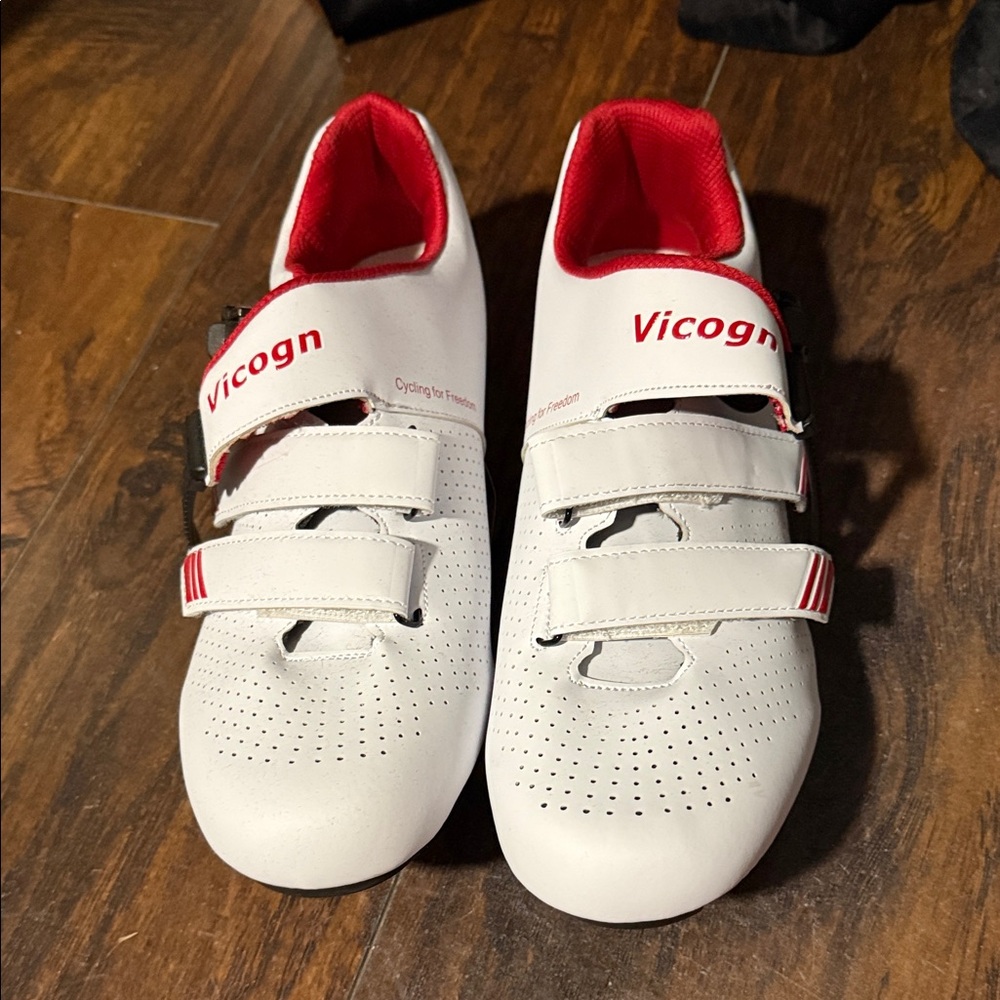 Men’s  Cycling Shoes - White and Red